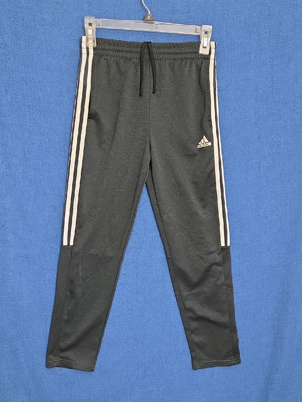 Adidas Charcoal Gray Joggers with‎ White Side Stripes